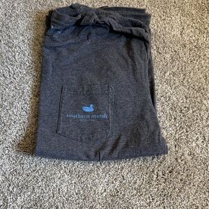 Southern Marsh Dark Gray Tee with Light Blue Logo